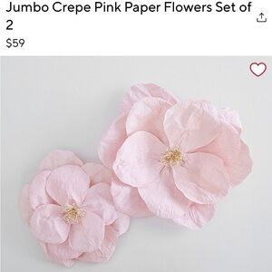 Pottery Barn pink paper wall flowers (2)